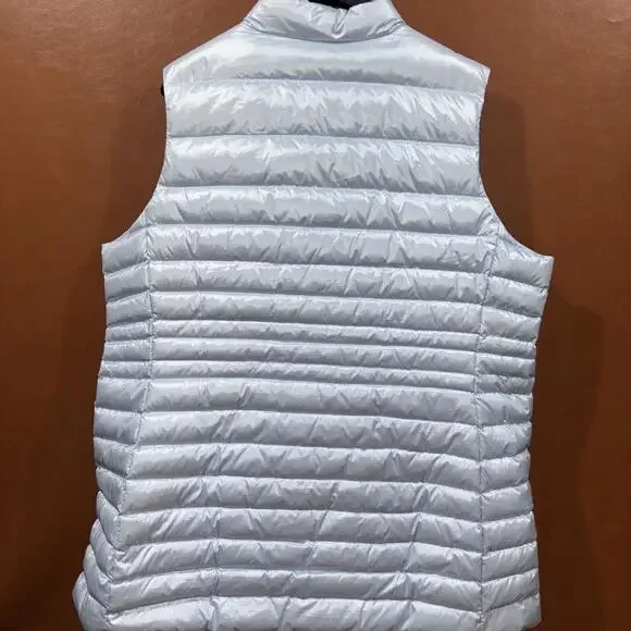 Lands' End Women's Silver Puffer Vest - Picture 8 of 10